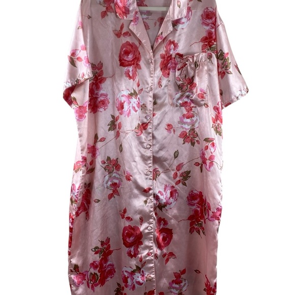 Vintage Floral Satin Kimono Robe Pajama One‎ Size - Picture 1 of 11